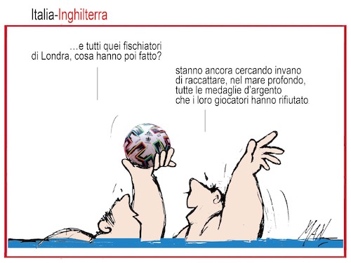 Cartoon: post Italia Inghilterra (medium) by Enzo Maneglia Man tagged vignetta,satira,campionato,europeo2020,finale,inghilterra,italia