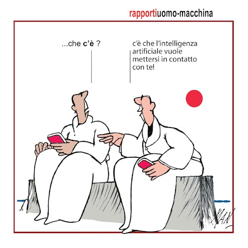 Cartoon: rapporti uomomacchina (medium) by Enzo Maneglia Man tagged vignette,umorismo,grafico,spilli,fighillearte,piccomuseo,di,fighille,ita