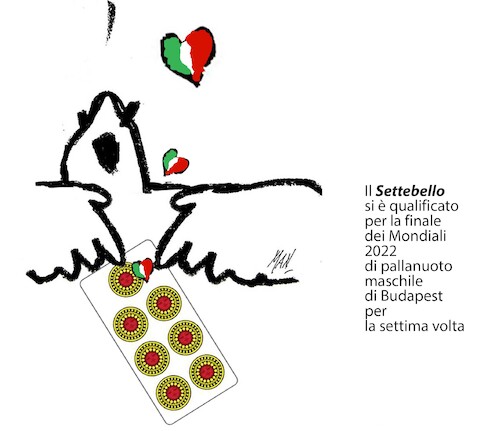 Cartoon: Settebello Italia nuoto (medium) by Enzo Maneglia Man tagged illustrazioni,sport,nuoto,settebello,italia,campionati,mondiali,pallanuoto