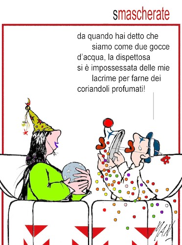 Cartoon: smascherate (medium) by Enzo Maneglia Man tagged vignette,umorismo,spilli,di,man,carnevale,cassonettari,da,fighillearte,piccolomuseo,fighille,it,maneglia