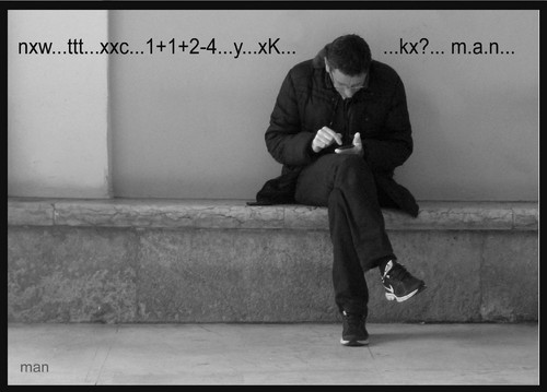 Cartoon: sms (medium) by Enzo Maneglia Man tagged sms,bianconero,fotoillustrazione,maneglia,man