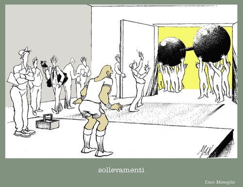 Cartoon: sollevamenti olimpionici (medium) by Enzo Maneglia Man tagged sport,sollevamenti