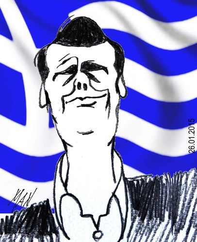 Cartoon: Alexis  Tsipras (medium) by Enzo Maneglia Man tagged man,maneglia,fighillearte,tsipras,greco,premier,caricature