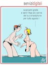 Cartoon: App di Ferragosto (small) by Enzo Maneglia Man tagged vignetta,umorismo,grafico,ferragosto,spilli,bagnanti,maneglia,fighillearte
