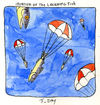 Cartoon: Invasion of the Laughin Fish (small) by mhoogebo tagged fish,parachute,absurdism,watercolour,drawing