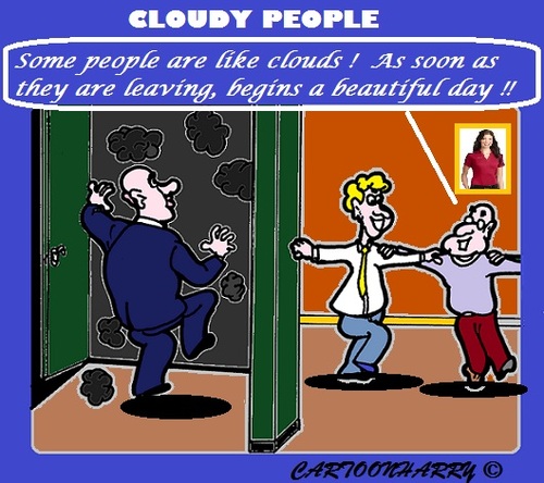 Cartoon: a Beautiful Day (medium) by cartoonharry tagged cloudy,boss,party,gone