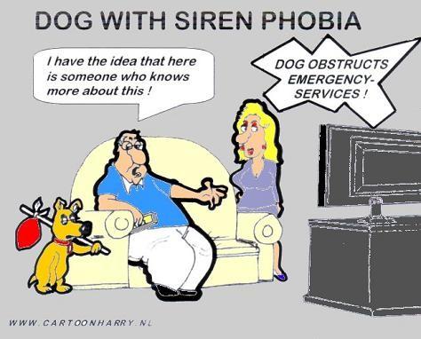 Cartoon: A Dog and a Phobia (medium) by cartoonharry tagged dog,problem,phobia,siren