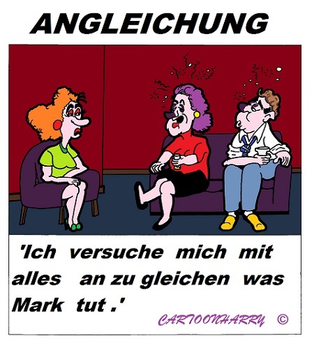 Cartoon: Angleichung (medium) by cartoonharry tagged toonpool,deutsch,dutch,cartoonharry,cartoonist,cartoon,frau,mann,betrunken,angleichung