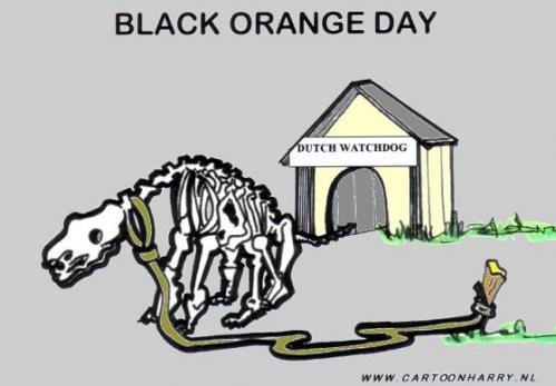 Cartoon: Black Dutch Queens Day 2009 (medium) by cartoonharry tagged dog,queen,orange,dutch