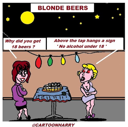 Cartoon: Blonde Beers (medium) by cartoonharry tagged cartoonharry,beer,blonde