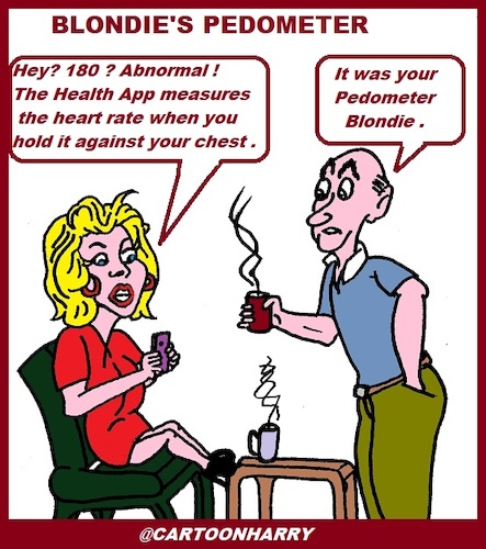 Cartoon: Blondies Pedometer (medium) by cartoonharry tagged pedometer,catoonharry