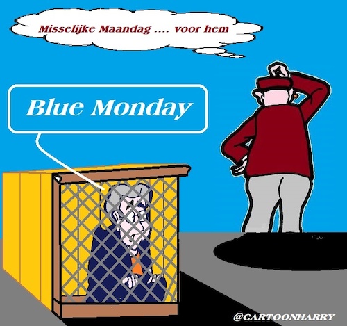Cartoon: Blue Monday (medium) by cartoonharry tagged maandag,monday,2018