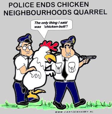 Cartoon: Chicken Problem (medium) by cartoonharry tagged chicken,quarrel,silly,problem