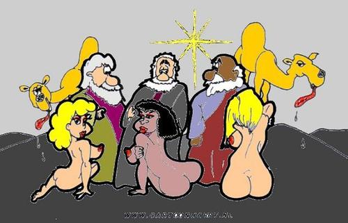 Cartoon: Christmas Eve (medium) by cartoonharry tagged xmas,christmas,eve,girls,sexy,king,camel,star