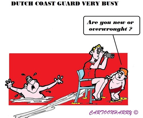 Cartoon: Coastguard (medium) by cartoonharry tagged holland,dutch,coastguard,busy,toonpool
