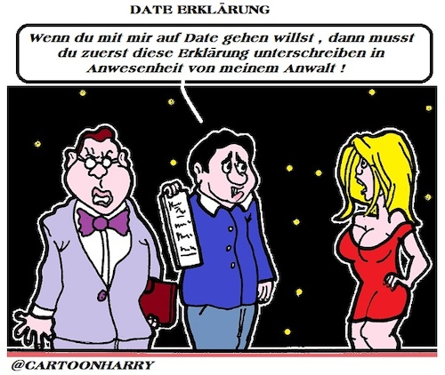 Cartoon: Date Erklärung (medium) by cartoonharry tagged anwalt,date,erklärung