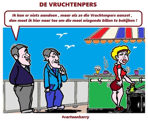 Cartoon: De Vruchtenpers (medium) by cartoonharry tagged vruchtenpers,cartoonharry