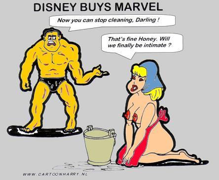 Cartoon: Disney buys Marvel (medium) by cartoonharry tagged disney,alice,ajexis,intimate,naked,girls