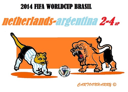 Cartoon: Drama Netherlands (medium) by cartoonharry tagged fifa,soccer,2014,netherlands,argentina,germany,support