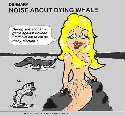 Cartoon: Dying Whale (medium) by cartoonharry tagged whale,denmark,dying,cartoonharry,mermaid