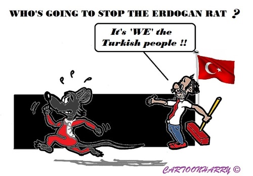 Cartoon: Erdogan Rat (medium) by cartoonharry tagged turkeye,erdogan,rat,stop
