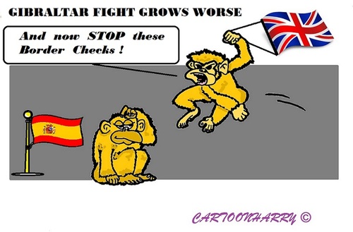 Cartoon: Gibraltar (medium) by cartoonharry tagged england,spain,gibraltar,fight,toonpool