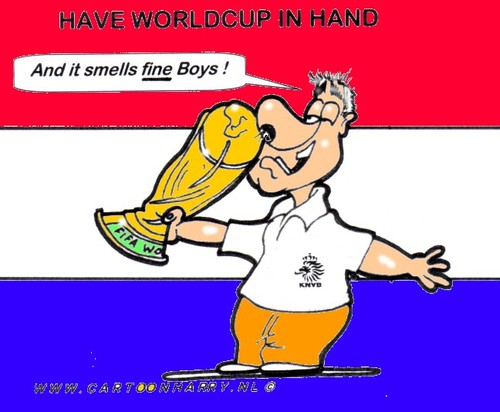 Cartoon: Good Air (medium) by cartoonharry tagged soccer,holland,dutch,smell,spain,cartoonharry,marwijk