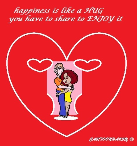 Cartoon: Happiness (medium) by cartoonharry tagged happiness,hugs,kisses