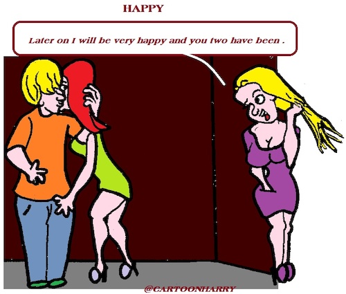 Cartoon: Happy (medium) by cartoonharry tagged cartoonharry,happy