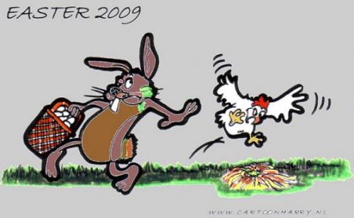 Cartoon: Happy Easter (medium) by cartoonharry tagged chicken,easter,eggs