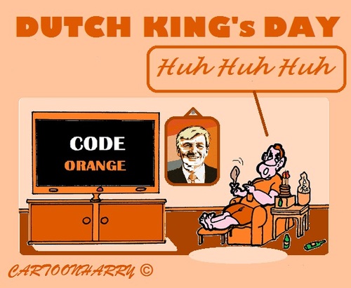 Cartoon: Holland and  Kings Day (medium) by cartoonharry tagged holland,2015,kingsday,orange,willemalexander