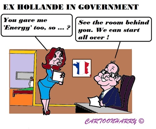Cartoon: Hollande et Royal (medium) by cartoonharry tagged france,hollande,royal,secretary,president,government