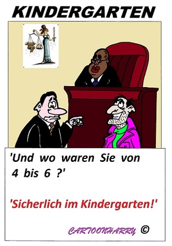 Cartoon: Kindergarten (medium) by cartoonharry tagged kindergarten,spielzeug,gericht,cartoon,richter,anwalt,rechtsanwalt,cartoonist,cartoonharry,dutch,holland,toonpool