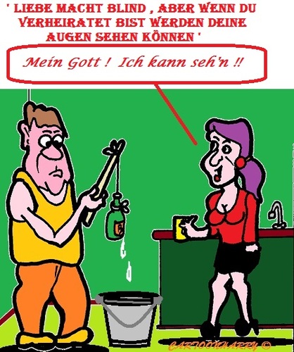 Cartoon: Lasst (medium) by cartoonharry tagged liebe,blind,verheiratet,schau