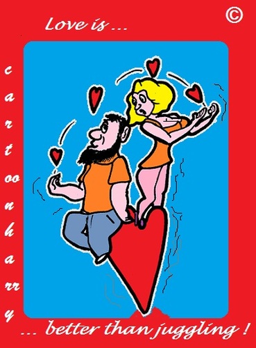 Cartoon: Love (medium) by cartoonharry tagged love,juggling,doubts