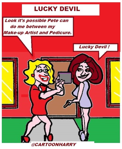 Cartoon: Lucky Devil (medium) by cartoonharry tagged devil,cartoonharry