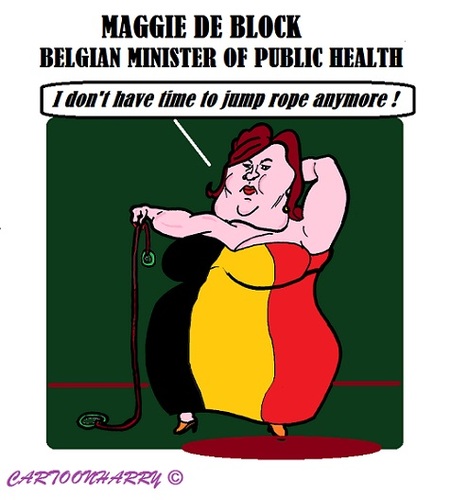 Cartoon: Maggie de Block (medium) by cartoonharry tagged belgium,minister,doctor,health
