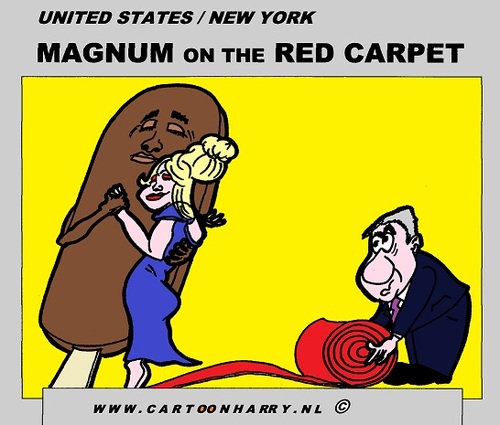 Cartoon: Magnum To USA (medium) by cartoonharry tagged deviantart,buurtlink,linkedin,hyves,toonsup,toonpool,tasty,dutch,cartoonharry,cartoonist,drawing,arts,art,artist,comics,comix,comic,cartoon,usa,magnum,carpet,red
