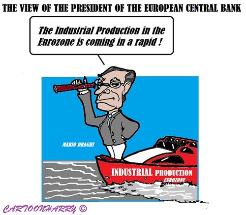 Cartoon: Mario Draghi (medium) by cartoonharry tagged ecb,industrial,production,draghi,eurozone,view
