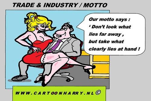 Cartoon: MOTTO (medium) by cartoonharry tagged motto,trade,industry,girl,director,knee,office,company,far,close,cartoon,humor,comic,comics,comix,artist,cool,erotic,man,erotik,art,arts,girlie,lovely,drawing,sexy,cartoonist,cartoonharry,dutch,hot,love,dating,tits,butt,legs,busen,nackt,po,kurven,curves,toonpool,toonsup,facebook,hyves,linkedin,buurtlink,deviantart
