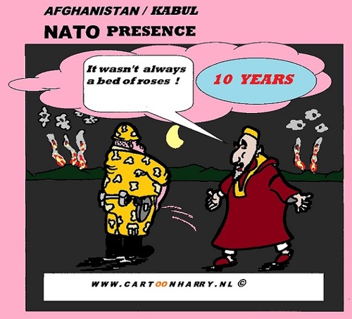 Cartoon: NATO Presence (medium) by cartoonharry tagged nato,presence,afghanistan,war,terrorists,cartoon,cartoonharry,cartoonist,dutch,toonpool