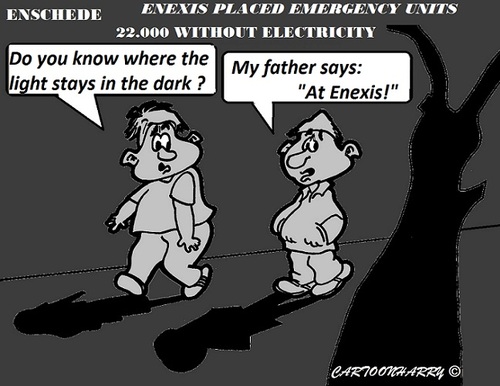 Cartoon: No Electricity (medium) by cartoonharry tagged enexis,enschede,electricity,without,cartoon,cartoonist,cartoonharry,dutch,toonpool