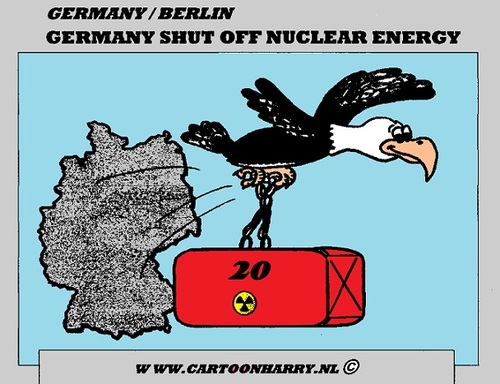 Cartoon: No Nuclear Energy In Germany (medium) by cartoonharry tagged germany,deutschland,good,bad,news,nuclear,energy,powerplants,cartoon,cartoonist,cartoonharry,dutch,toonpool