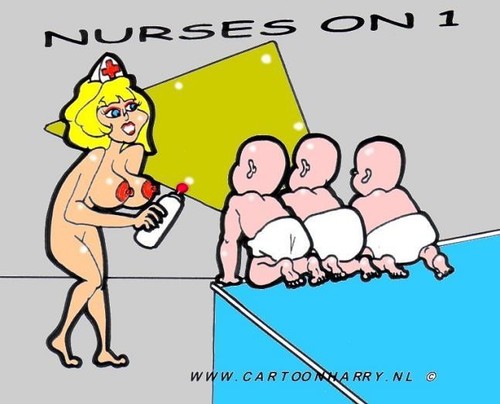 Cartoon: Nurses On One 14 (medium) by cartoonharry tagged nipples,baby,nurses,nurse,babies,cartoon,cartoonharry