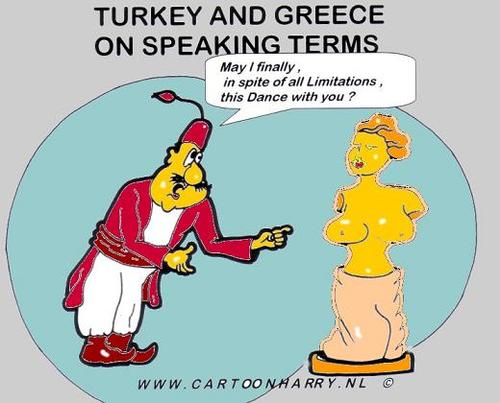 Cartoon: On Speaking Terms (medium) by cartoonharry tagged finally,turkey,greece,speaking,dance,cartoonharry