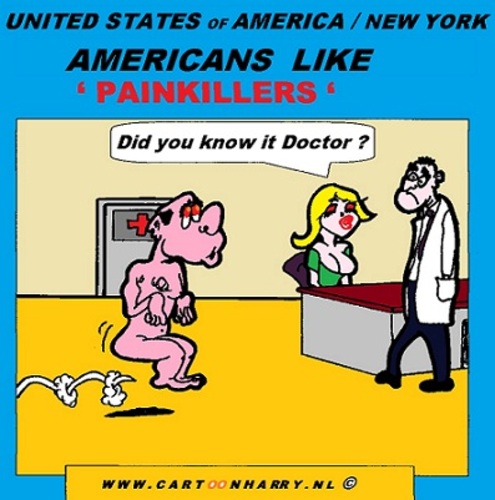 Cartoon: Painkillers (medium) by cartoonharry tagged painkillers,usa,problem,cartoon,cartoonist,cartoonharry,dutch,toonpool