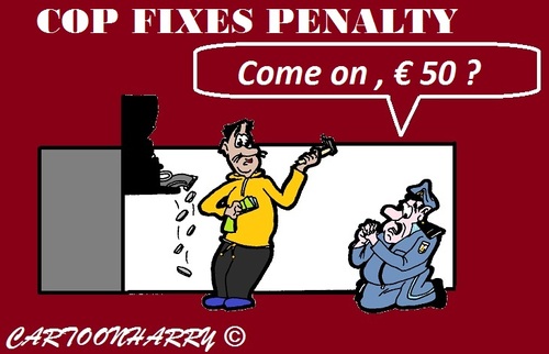 Cartoon: Penalty Fixing (medium) by cartoonharry tagged toonpool,dutch,cartoonharry,cartoonist,cartoon,cop,police,fixing,penalty