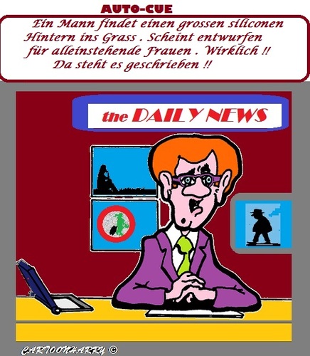 Cartoon: Po im Gras (medium) by cartoonharry tagged po,gras,media