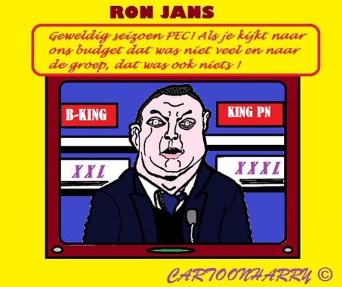 Cartoon: Ron Jans (medium) by cartoonharry tagged voetbal,eredivisie,pec,zwolle,ron,jans,trainer