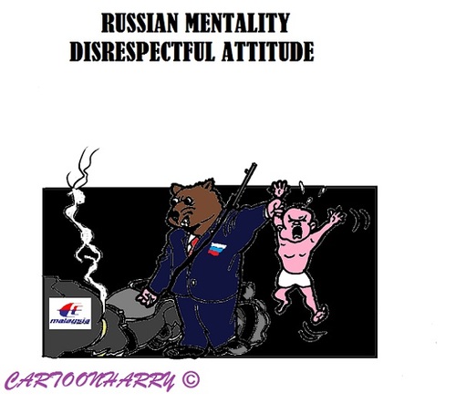 Cartoon: Russian Mentality (medium) by cartoonharry tagged russians,mentality,disrespectful